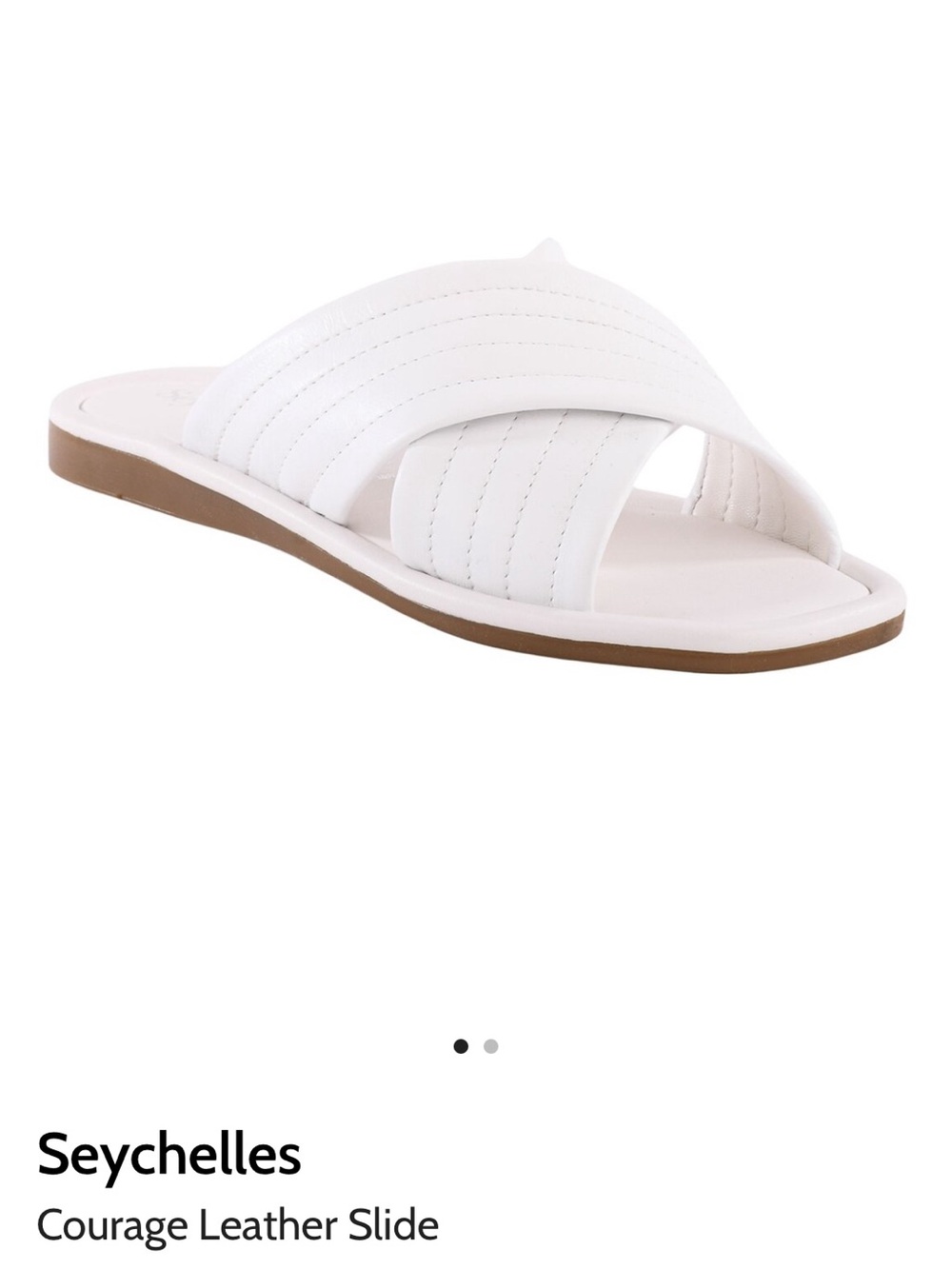 Seychelles White Cross-Strap Leather Slide